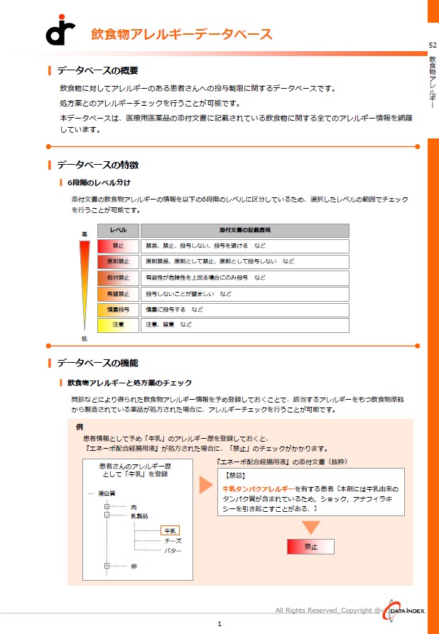 飲食物アレルギーDB