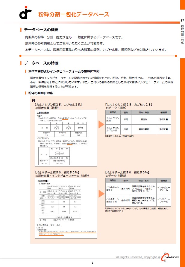 粉砕分割一包化DB
