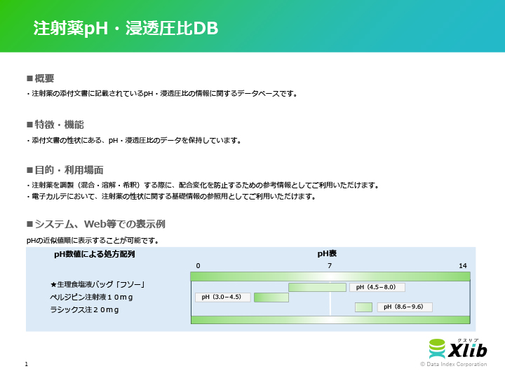 注射薬pH・浸透圧比DB