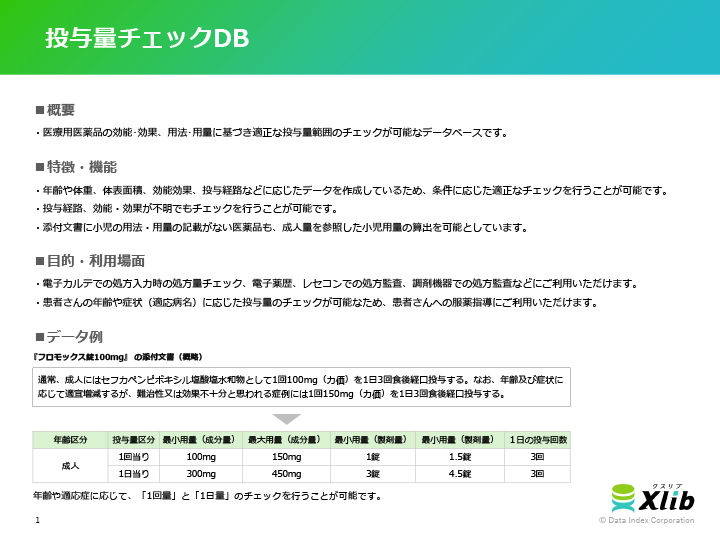 投与量チェックDB
