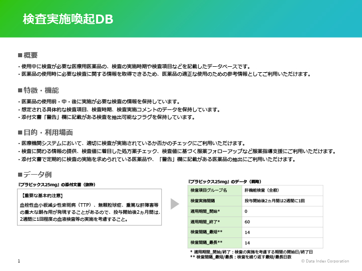 検査実施喚起DB