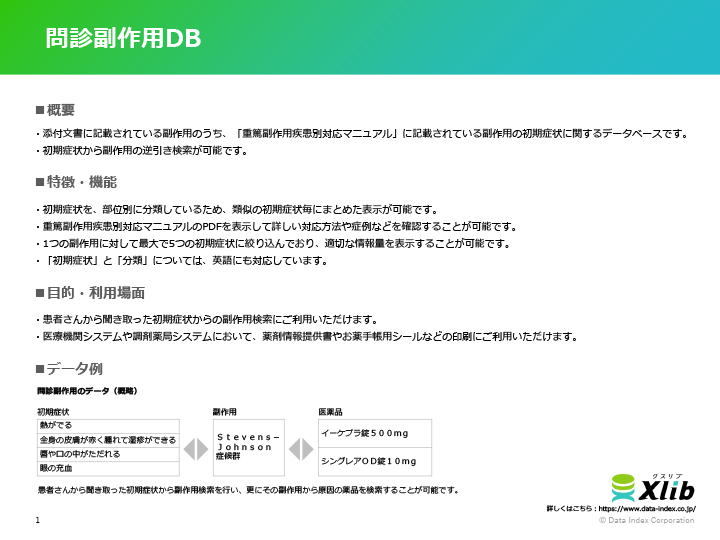 問診副作用DB
