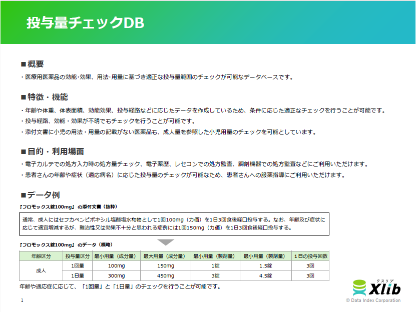 投与量チェックDB