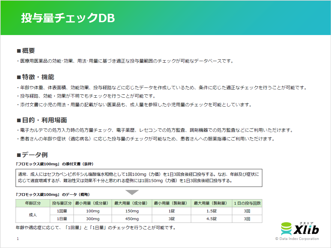 投与量チェックDB