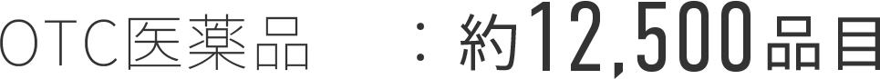 OTC医薬品：約12,500品目